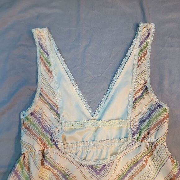 Boho Chic O'Neill xs rainbow striped backless sundress with lace trim - Picture 9 of 10